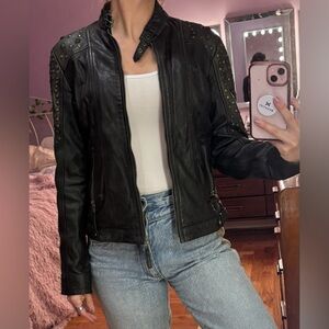 NWOT Mauritius Studded Black Leather Jacket